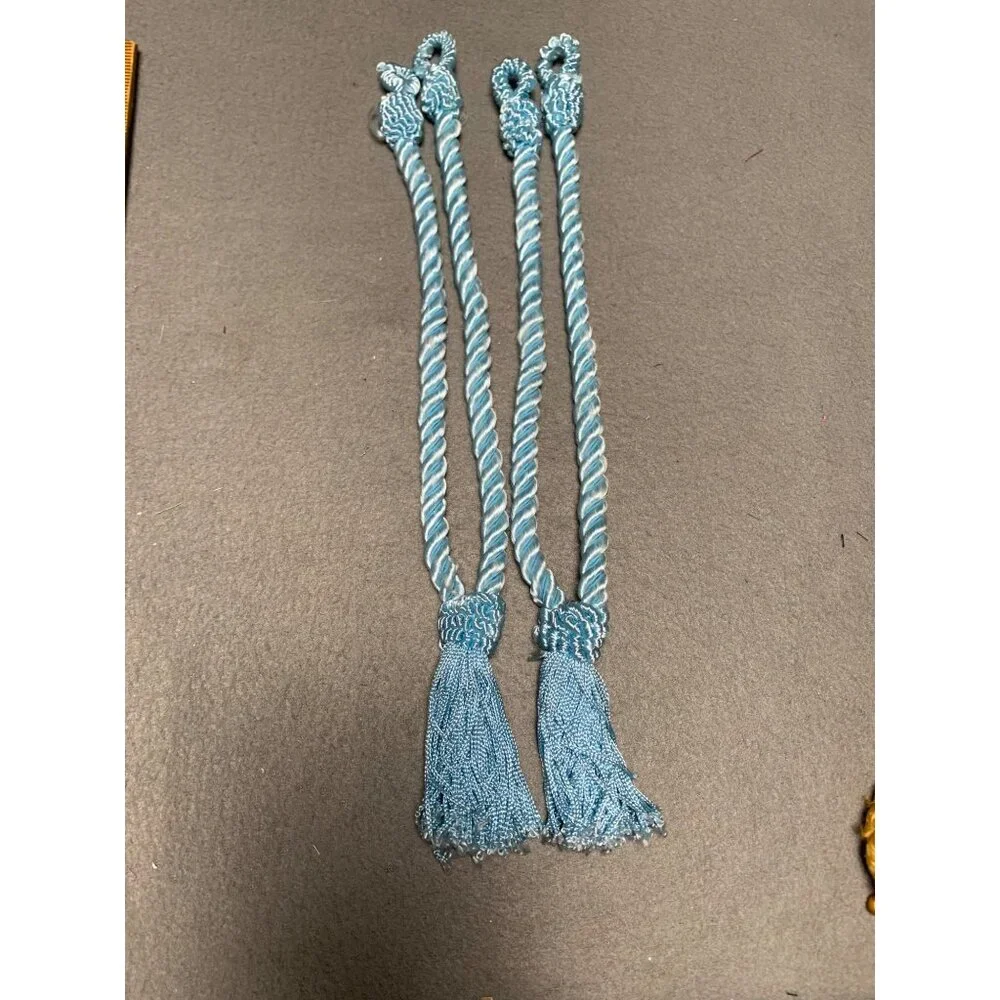 Decorative Curtain Tie Backs Set Of 2 Twisted Rope with Tassels 12